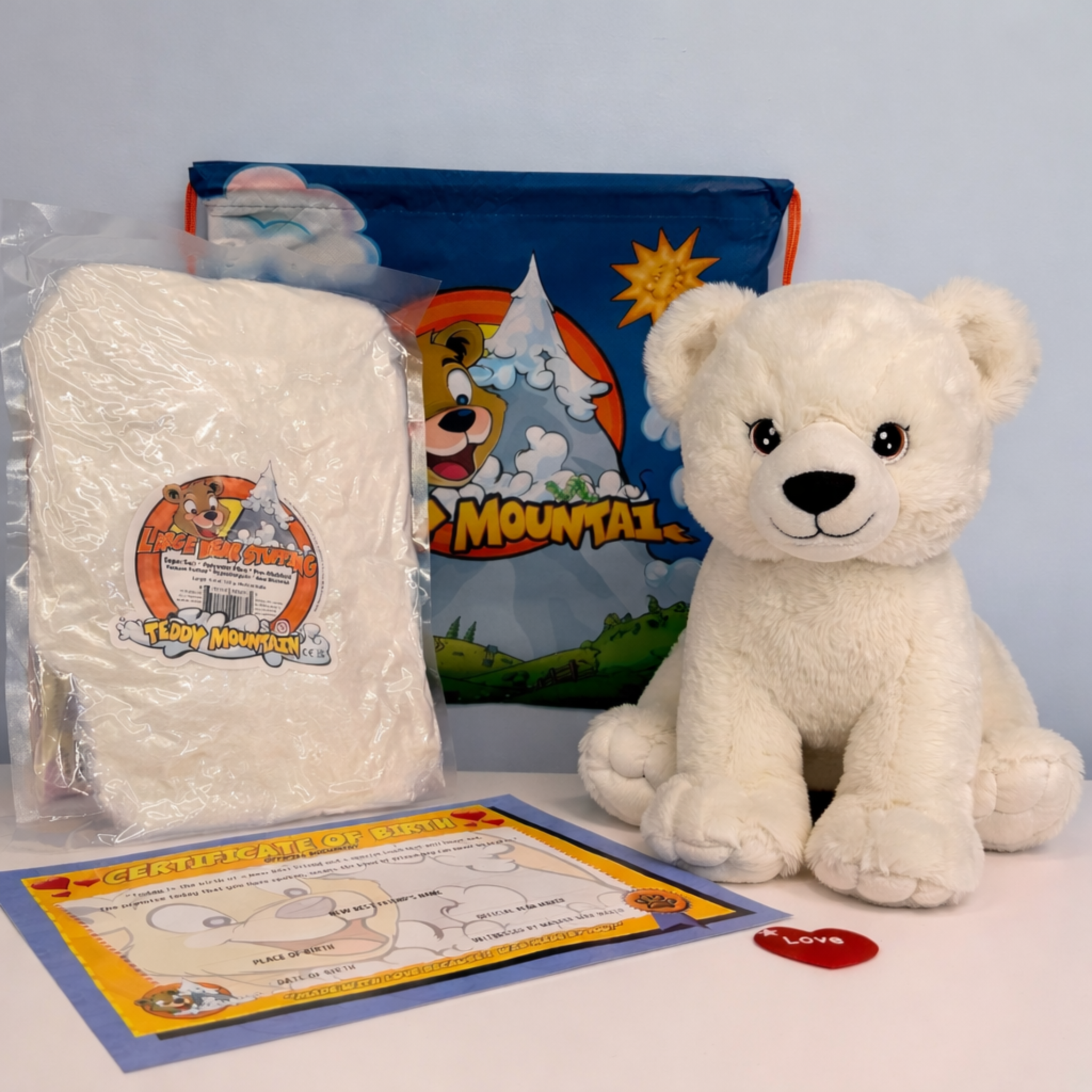 Build-Your-Own Polar Bear Plushie At Home No-Sew DIY Kit
