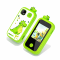 Kids Smart Phone Toy with Dual Camera, Games, Music & Learning Activities | Educational Gift for Boys & Girls Age 3-10 - ZibbaCam Green Dino