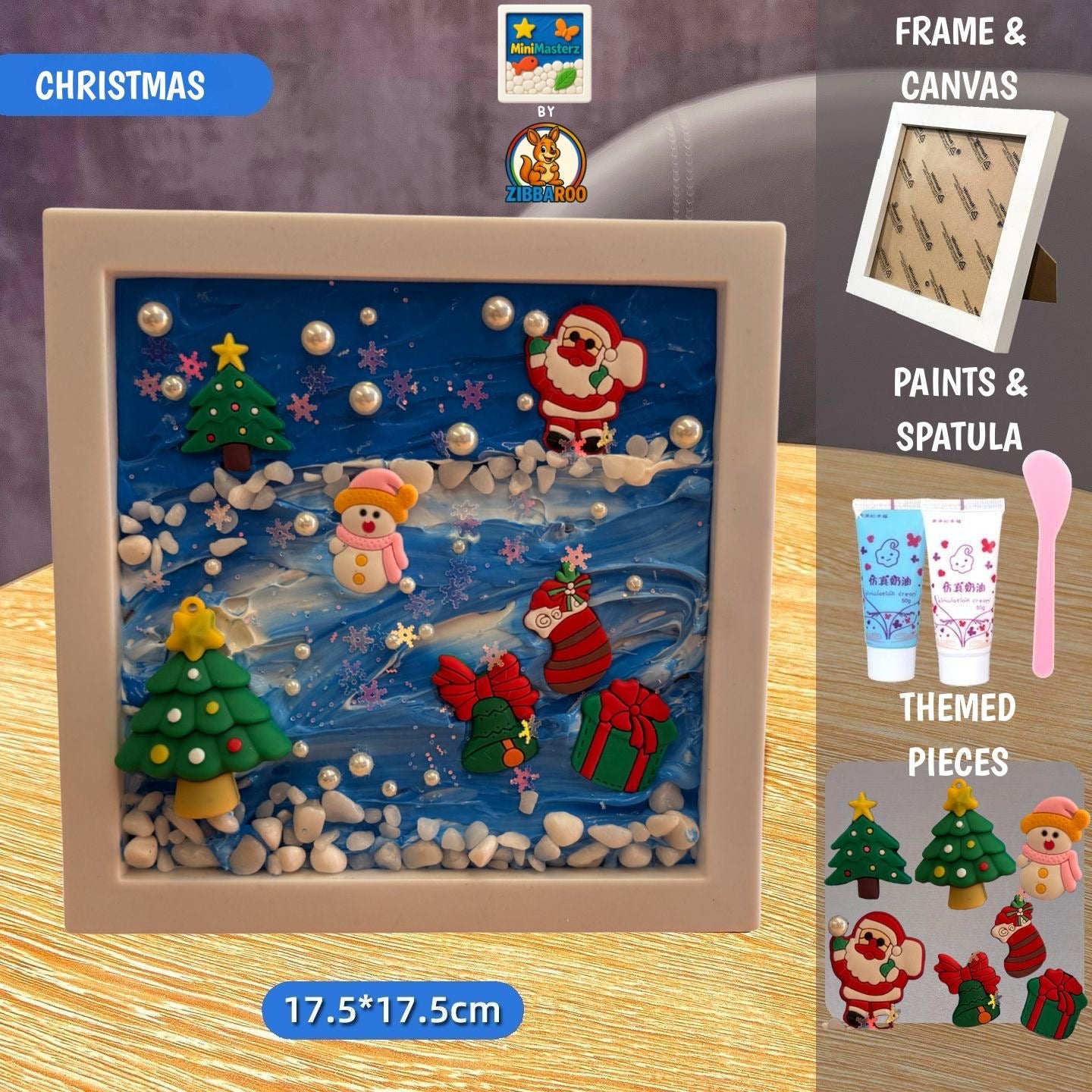 DIY Handmade Plastic 3D Cream Glue Photo Frame Painting Kit - Mini Masterz Christmas Theme