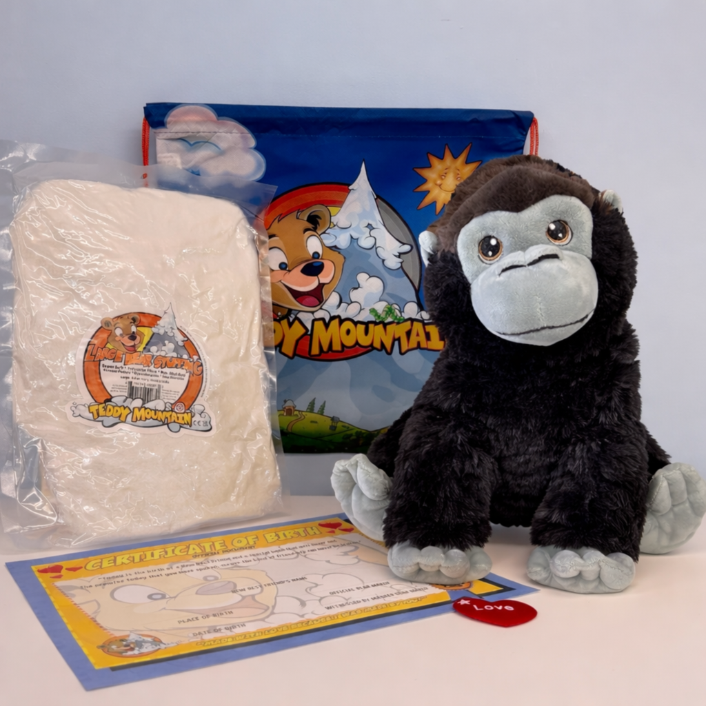 Build-Your-Own Gorilla Plushie At Home No-Sew DIY Kit