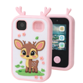 Kids Smart Phone Toy with Dual Camera, Games, Music & Learning Activities | Educational Gift for Boys & Girls Age 3-10 - ZibbaCam Pink Reindeer