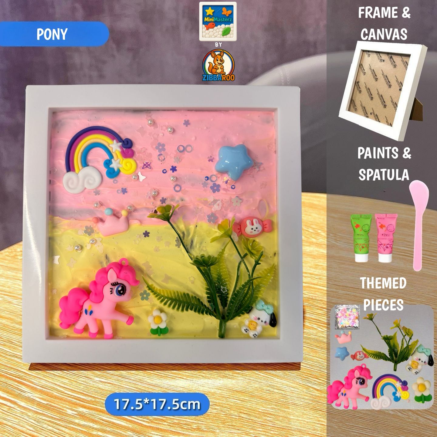 DIY Handmade Plastic 3D Cream Glue Photo Frame Painting Kit - Mini Masterz Pony Theme