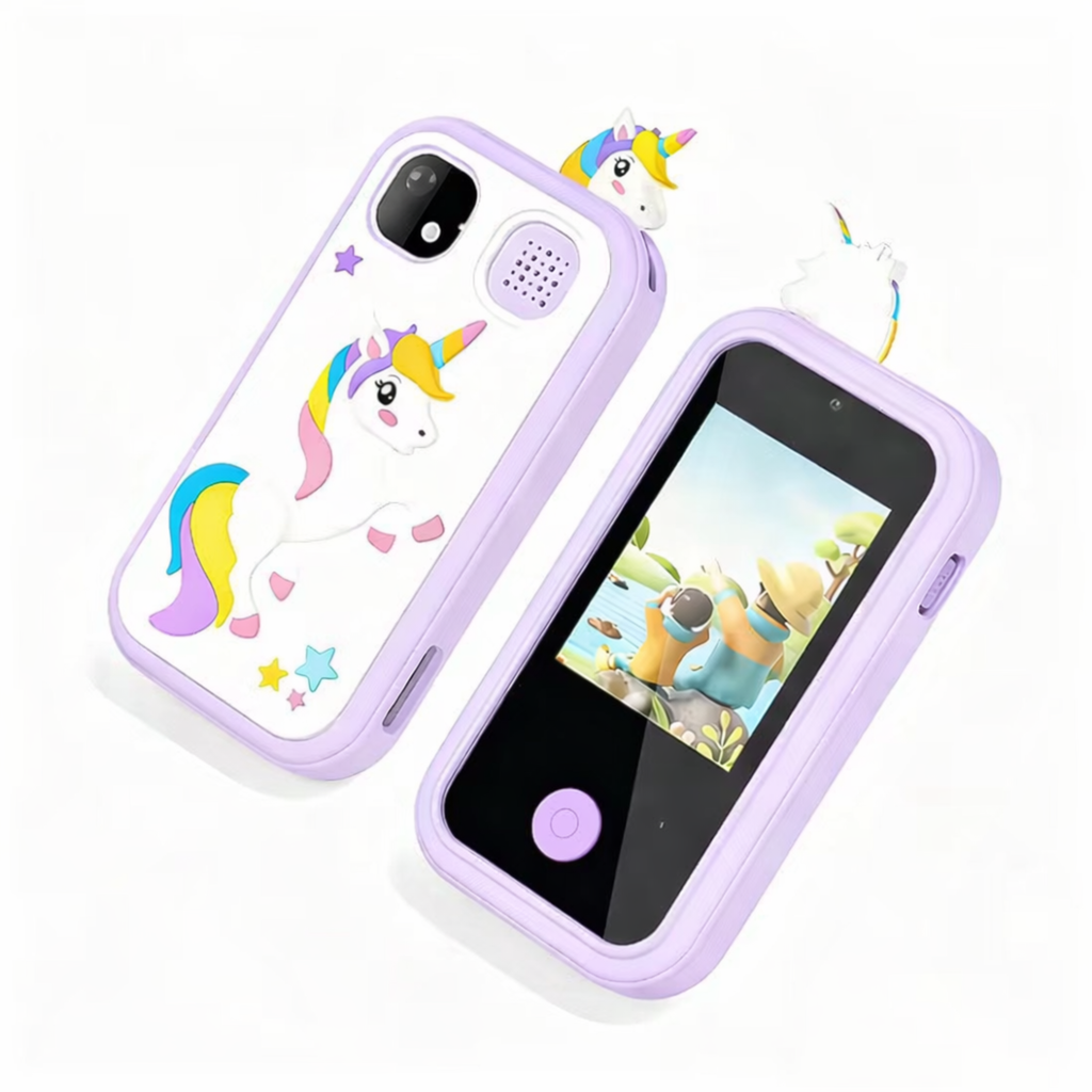 Kids Smart Phone Toy with Dual Camera, Games, Music & Learning Activities | Educational Gift for Boys & Girls Age 3-10 - ZibbaCam Purple Unicorn
