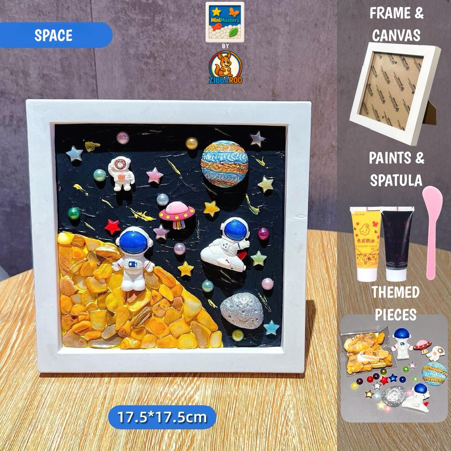 DIY Handmade Plastic 3D Cream Glue Photo Frame Painting Kit - Mini Masterz Space Theme