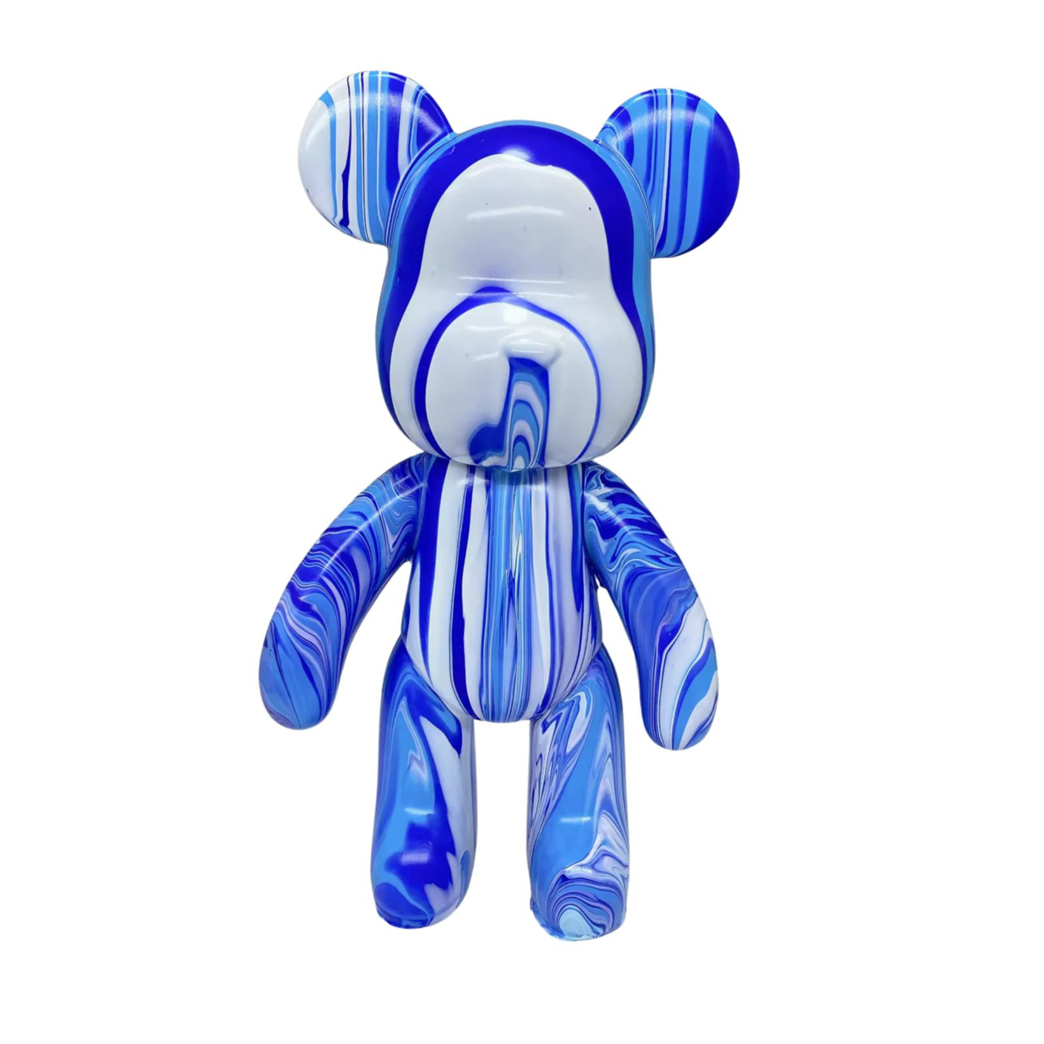 Fluid Bearz - Creative DIY Marble Paint Model White Vinyl Teddy Bear -  Blue Bear