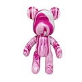 Fluid Bearz - Creative DIY Marble Paint Model White Vinyl Teddy Bear - Pink Bear