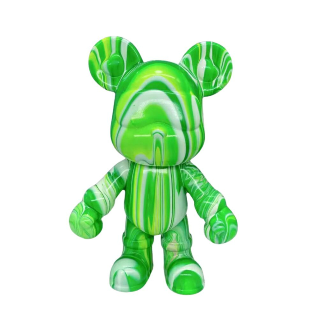 Fluid Bearz - Creative DIY Marble Paint Model White Vinyl Teddy Bear - Fluorescent Money Box Bear