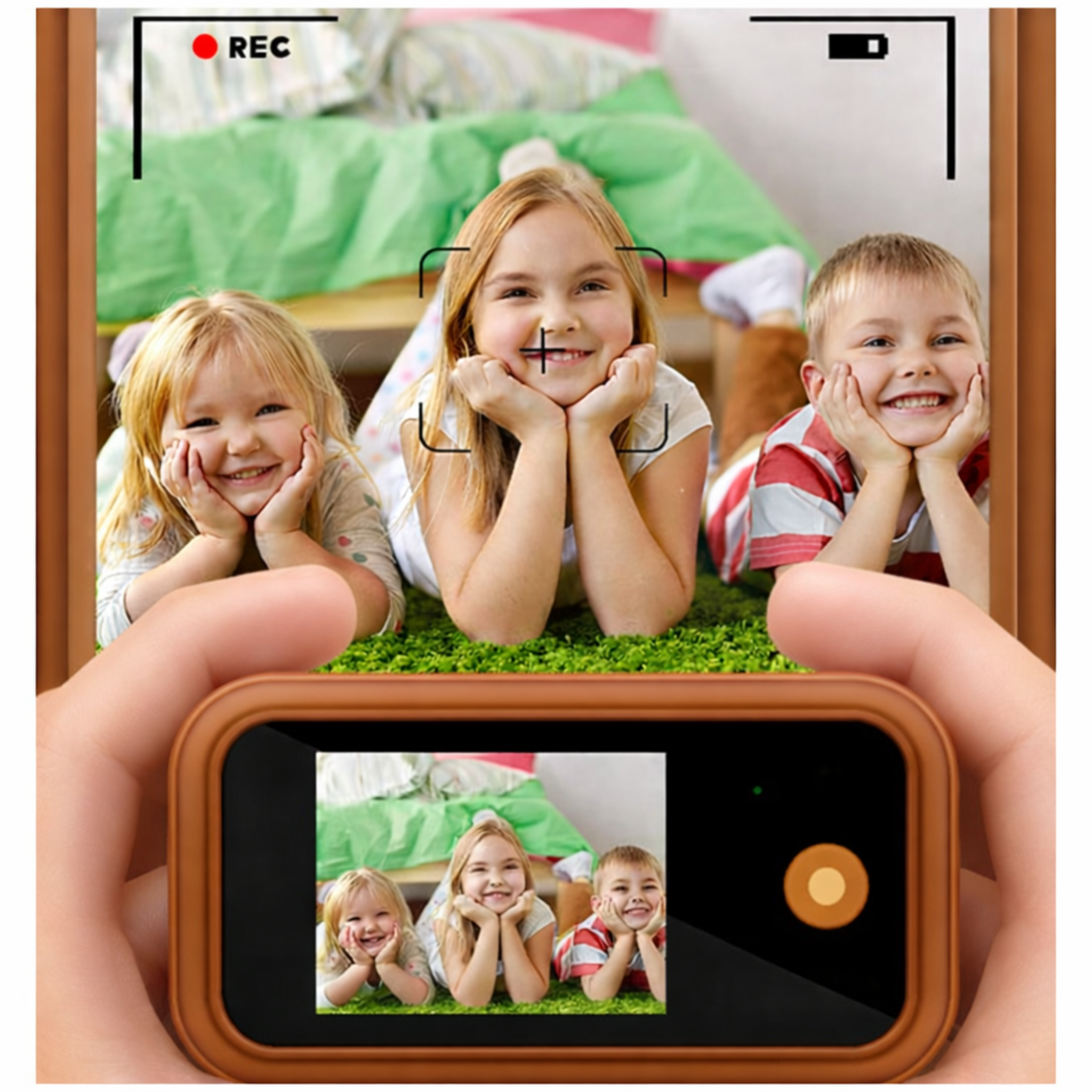 Kids Smart Phone Toy with Dual Camera, Games, Music & Learning Activities | Educational Gift for Boys & Girls Age 3-10 - ZibbaCam Brown Bear