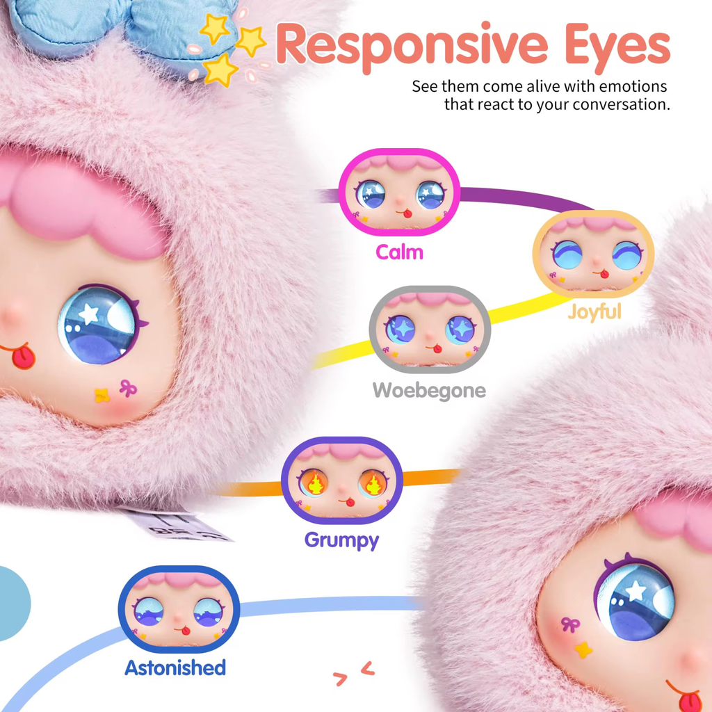 AI Smart Talking Plush Keychain – Interactive Voice Chat Companion Toy with AI Conversation, Language Learning & Backpack Charm - LoomeePals RABBIT AI Toy