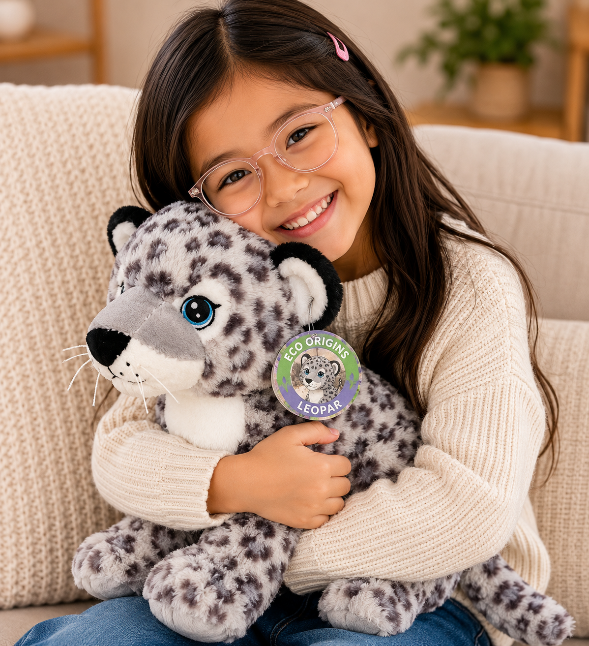 Build-Your-Own Snow Leopard Plushie At Home No-Sew DIY Kit